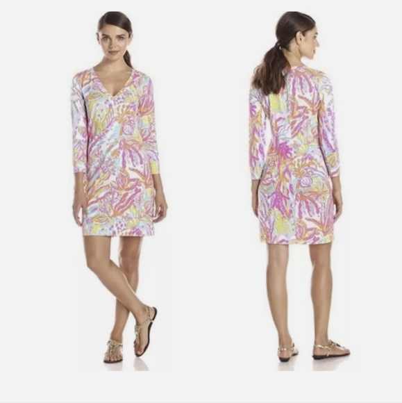 Lilly Pulitzer Dresses & Skirts - Lilly Pulitzer Christie Dress Scuba to Cuba Sz Med Pima Cotton Bright Colors